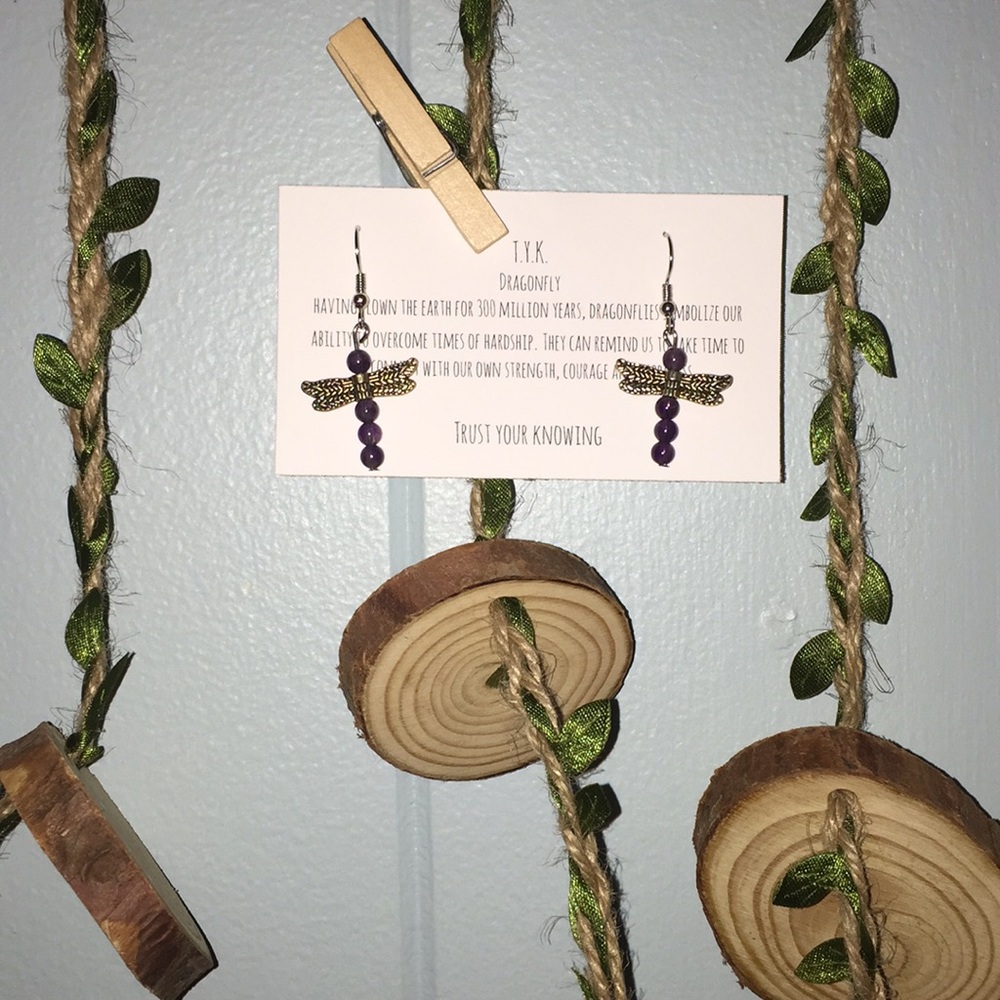 Trust Your Knowing - Amethyst Dragonfly Earrings